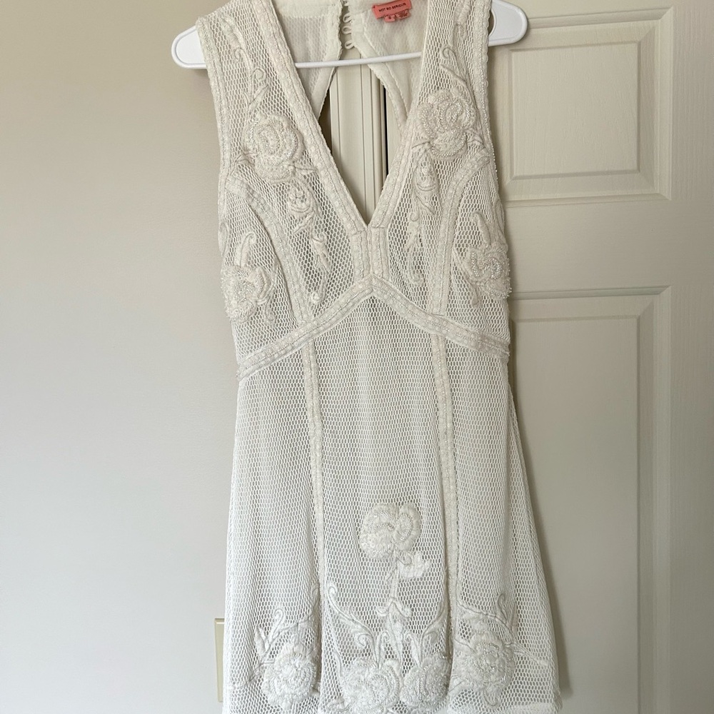 Anthropologie White Sleeveless Lace Dress | Not So Serious